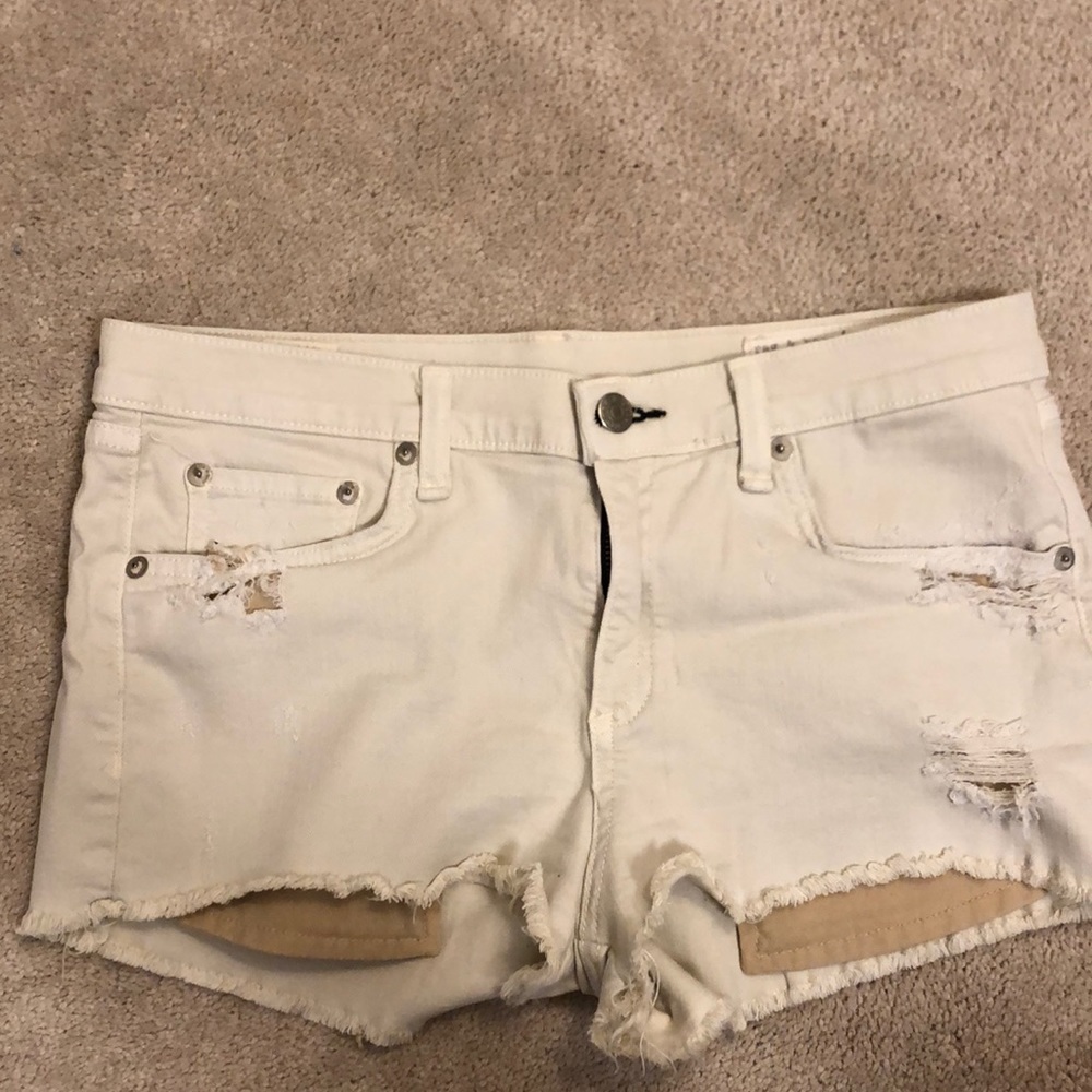 Rag & bone beige cut off shorts
